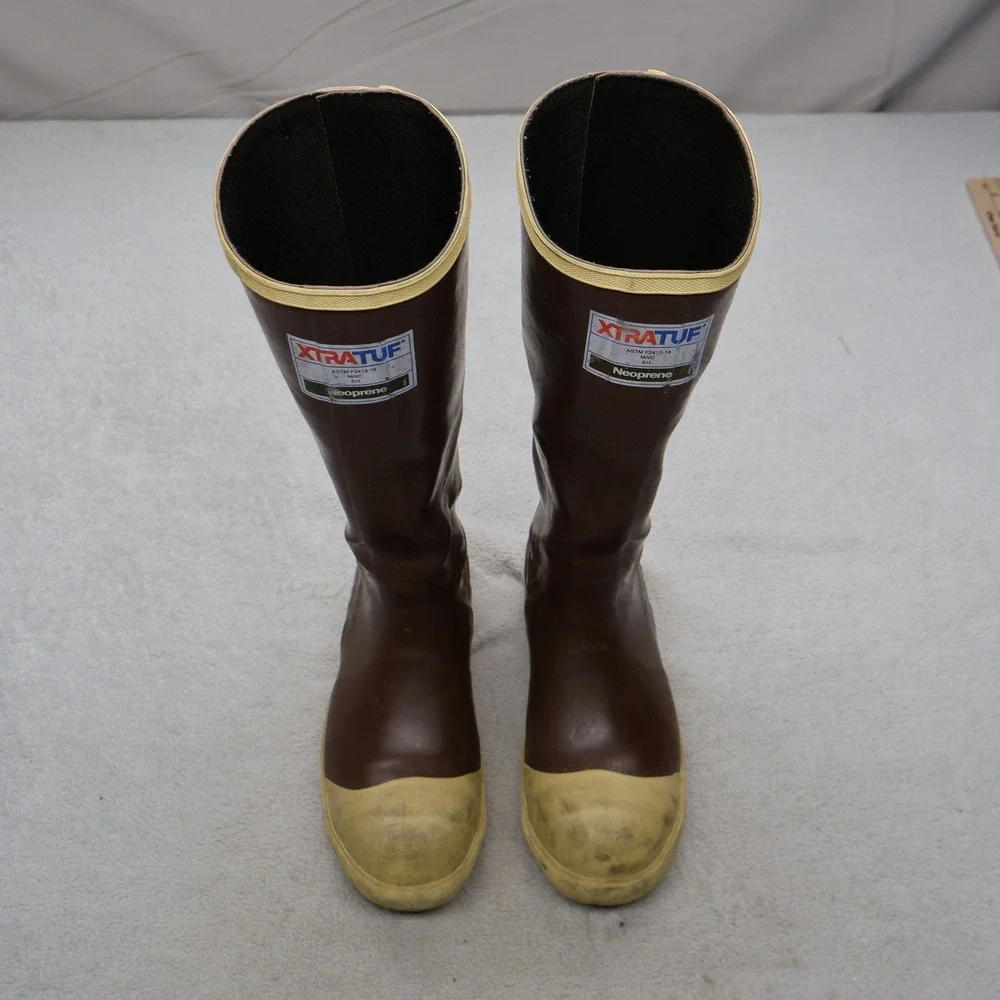 XTRATUF Men 5M Tall Deck Boots Brown Waterproof Rugged Slip Resistant P262599